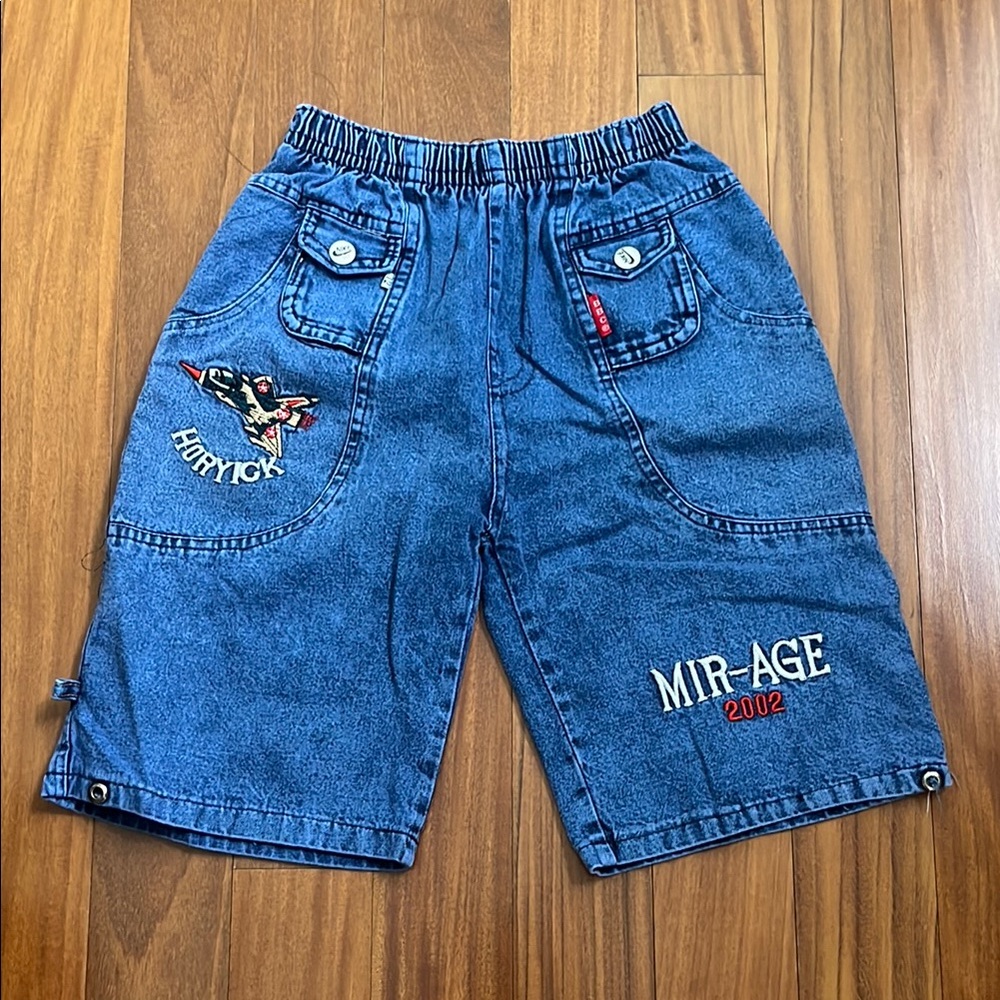 Blue Denim Kid’s Nike Embroidered Shorts